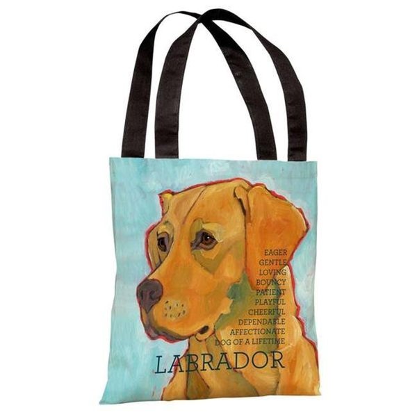 One Bella Casa One Bella Casa 70154TT18P 18 in. Labrador 3 Polyester Tote Bag by Ursula Dodge 70154TT18P